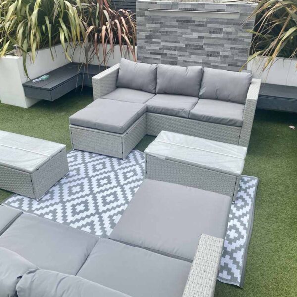 Large Double Milan 6 piece Sofa Set with 2 Coffee Table