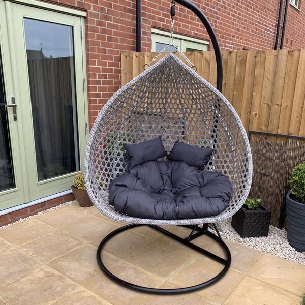 Stunning grey double egg chairs
