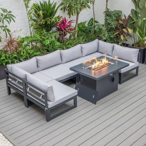 Miami 7 Piece U Shape Fire Pit Set Miami 7 Piece U Shape Fire Pit Set